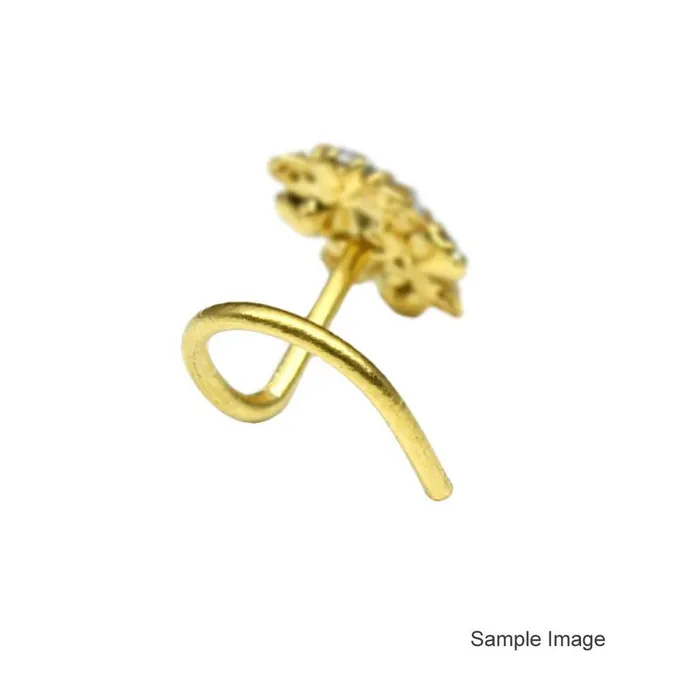 Rings Karizma Jewels Indian Nose ring White CZ corkscrew piercing nose ring 22g