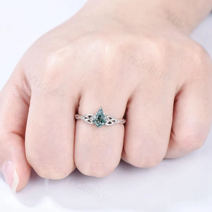 Rings Norse Viking Kite Cut Moss Agate Ring Celtic Love Knot Green Agate Engagement Ring Vintage Unique Twisted Green Crystal Wedding Ring Women PENFINE Rings Norse Viking Kite Cut Moss Agate Ring Celtic Love Knot Green Agate Engagement Ring Vintage Unique Twisted Green Crystal Wedding Ring Women PENFINE