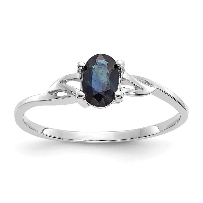 Rings WB Choice Jewelry 10k White Gold Polished Geniune Sapphire Birthstone RingWBC10XBR150 Rings WB Choice Jewelry 10k White Gold Polished Geniune Sapphire Birthstone RingWBC10XBR150