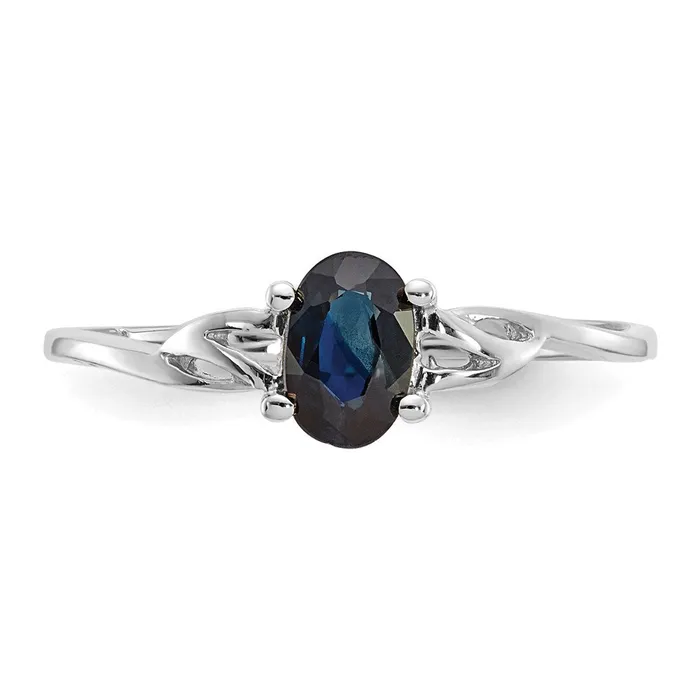 Rings WB Choice Jewelry 10k White Gold Polished Geniune Sapphire Birthstone RingWBC10XBR150 Rings WB Choice Jewelry 10k White Gold Polished Geniune Sapphire Birthstone RingWBC10XBR150