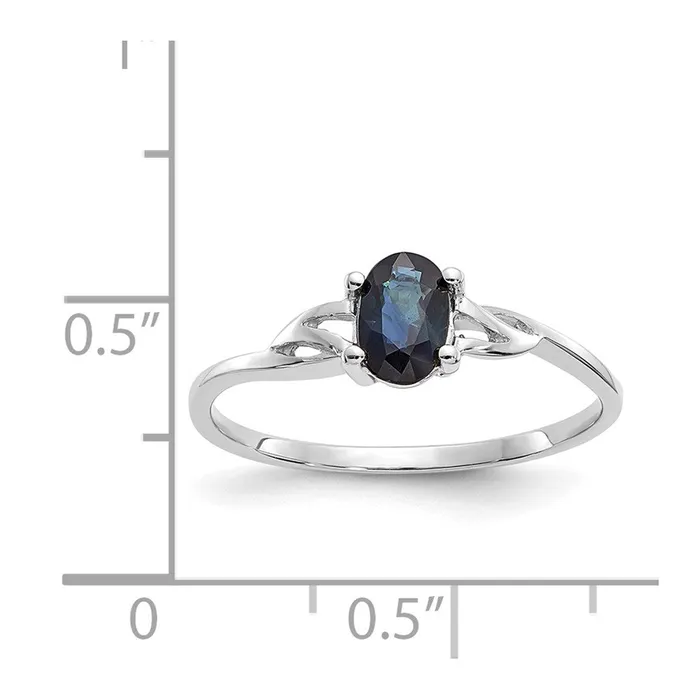 Rings WB Choice Jewelry 10k White Gold Polished Geniune Sapphire Birthstone RingWBC10XBR150 Rings WB Choice Jewelry 10k White Gold Polished Geniune Sapphire Birthstone RingWBC10XBR150