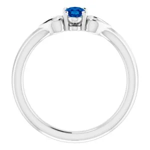 Rings WB Choice Jewelry 14K White 5x3 mm Oval Blue Sapphire Youth Heart Ring71987611PSTWBC Rings WB Choice Jewelry 14K White 5x3 mm Oval Blue Sapphire Youth Heart Ring71987611PSTWBC
