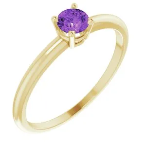 Rings WB Choice Jewelry 14K Yellow 3 mm Round Imitation Amethyst Birthstone Ring Size 319399127PSTWBC Rings WB Choice Jewelry 14K Yellow 3 mm Round Imitation Amethyst Birthstone Ring Size 319399127PSTWBC