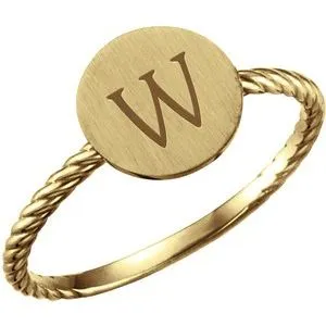 Rings WB Choice Jewelry 14K Yellow Round Engravable Rope Ring514011001PSTWBC Rings WB Choice Jewelry 14K Yellow Round Engravable Rope Ring514011001PSTWBC