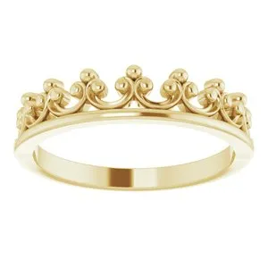 Rings WB Choice Jewelry 14K Yellow Stackable Crown Ring 51789102PSTWBC Rings WB Choice Jewelry 14K Yellow Stackable Crown Ring 51789102PSTWBC