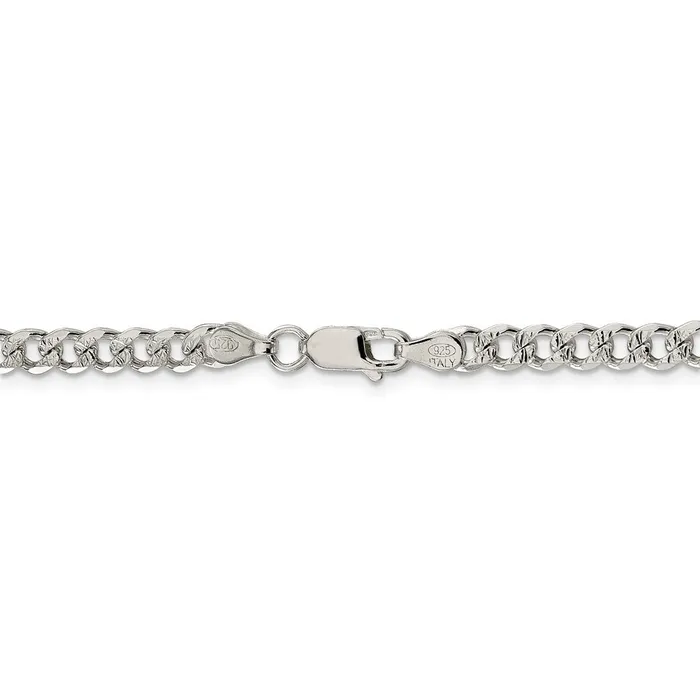 Rings WB Choice Jewelry Sterling Silver 45mm Pav Curb ChainWBCQCF12016 Rings WB Choice Jewelry Sterling Silver 45mm Pav Curb ChainWBCQCF12016