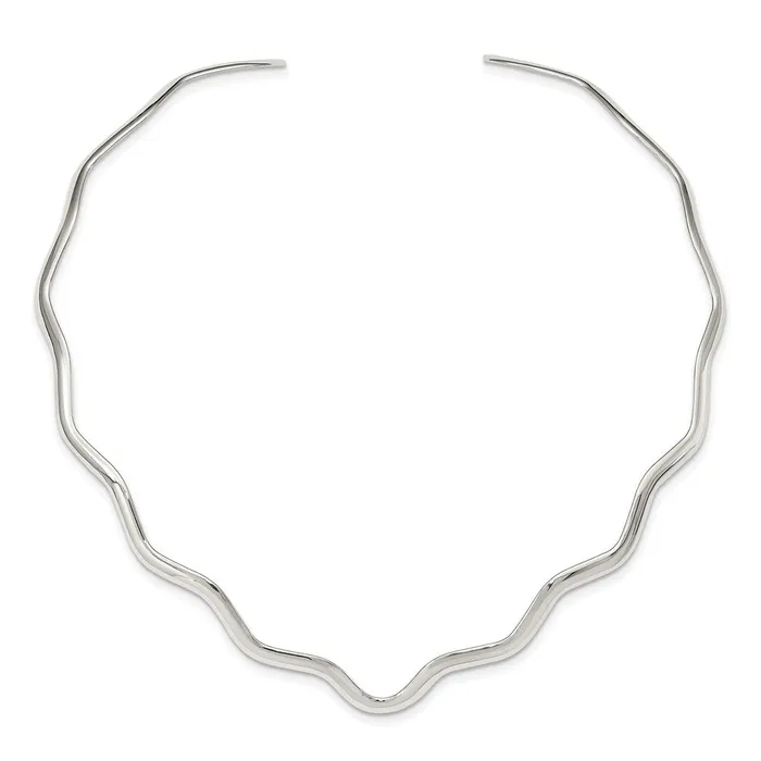 Rings WB Choice Jewelry Sterling Silver Wavy VShape Neck CollarWBCQG1750 Rings WB Choice Jewelry Sterling Silver Wavy VShape Neck CollarWBCQG1750