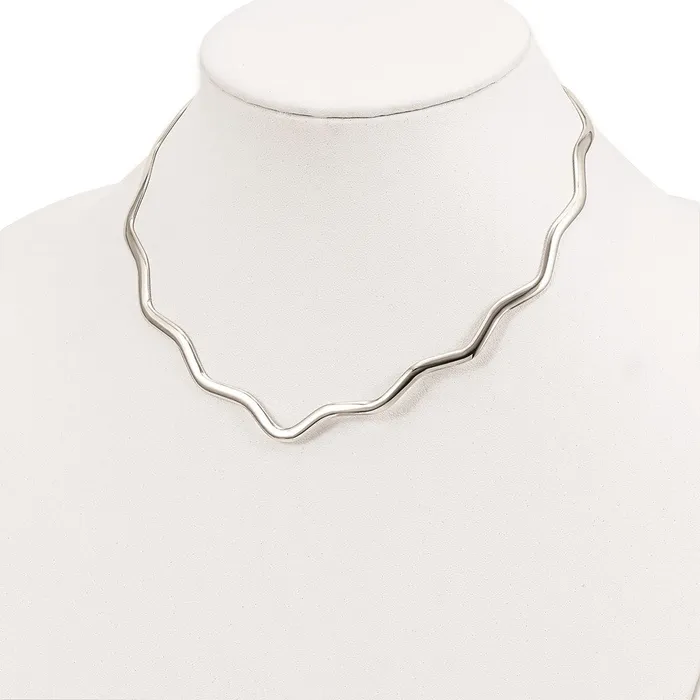 Rings WB Choice Jewelry Sterling Silver Wavy VShape Neck CollarWBCQG1750 Rings WB Choice Jewelry Sterling Silver Wavy VShape Neck CollarWBCQG1750