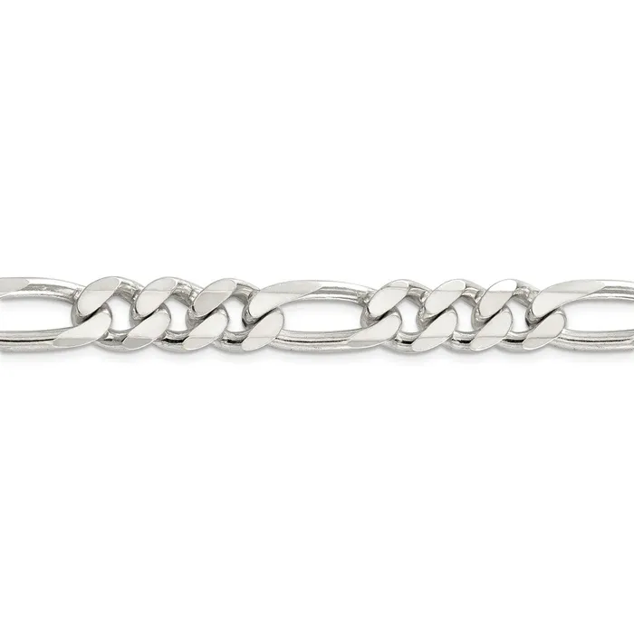 Sterling Silver 105mm Pav Flat Figaro ChainWBCQFF30022 WB Choice Jewelry Necklaces Sterling Silver 105mm Pav Flat Figaro ChainWBCQFF30022 WB Choice Jewelry Necklaces