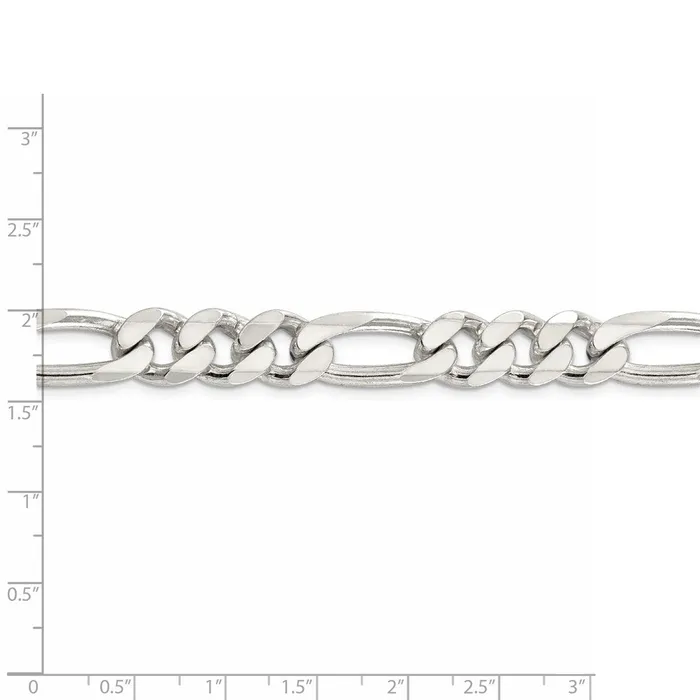 Sterling Silver 105mm Pav Flat Figaro ChainWBCQFF30022 WB Choice Jewelry Necklaces Sterling Silver 105mm Pav Flat Figaro ChainWBCQFF30022 WB Choice Jewelry Necklaces