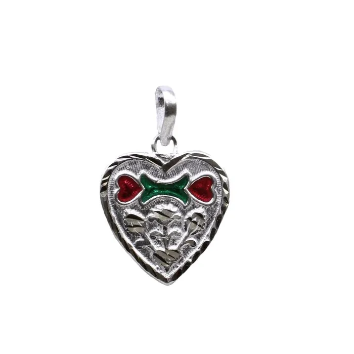 Traditional Indian heart shape designer enamel sterling silver pendant for women Karizma Jewels Necklaces Traditional Indian heart shape designer enamel sterling silver pendant for women Karizma Jewels Necklaces