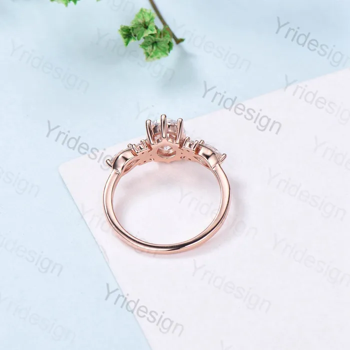 Vintage blue sandstone engagement ring rose gold twisted unique 15CT black crystal oval wedding ring art deco anniversary ring for women PENFINE Rings Vintage blue sandstone engagement ring rose gold twisted unique 15CT black crystal oval wedding ring art deco anniversary ring for women PENFINE Rings