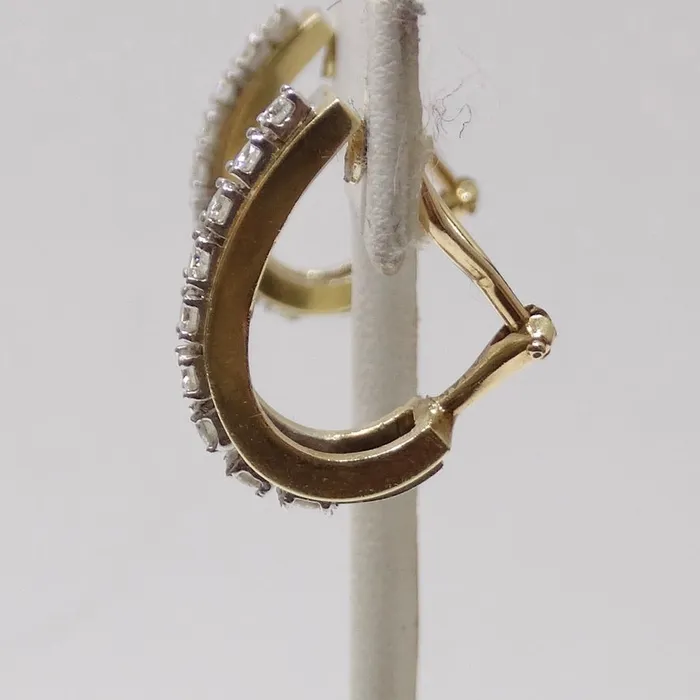 Vintage by Misty Earrings Diamond 14K Gold Hoop Earrings