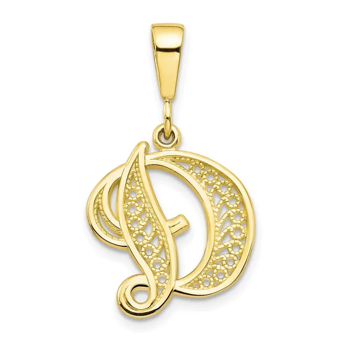 WB Choice Jewelry 10k Filigree Initial D PendantWBC10C242D Necklaces
