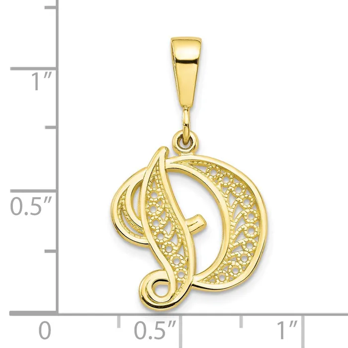 WB Choice Jewelry 10k Filigree Initial D PendantWBC10C242D Necklaces WB Choice Jewelry 10k Filigree Initial D PendantWBC10C242D Necklaces