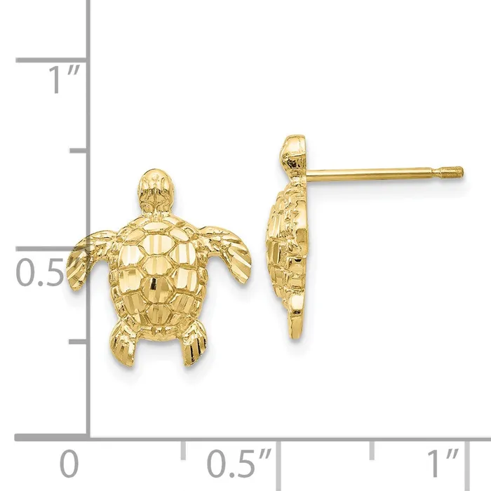 WB Choice Jewelry 10k Gold Polished Textured Sea Turtles Post EarringsWBC10H1129 Earrings WB Choice Jewelry 10k Gold Polished Textured Sea Turtles Post EarringsWBC10H1129 Earrings