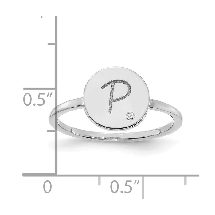 WB Choice Jewelry 10KW Initial Circle with Diamond Signet RingWBC10XNR115W Rings WB Choice Jewelry 10KW Initial Circle with Diamond Signet RingWBC10XNR115W Rings