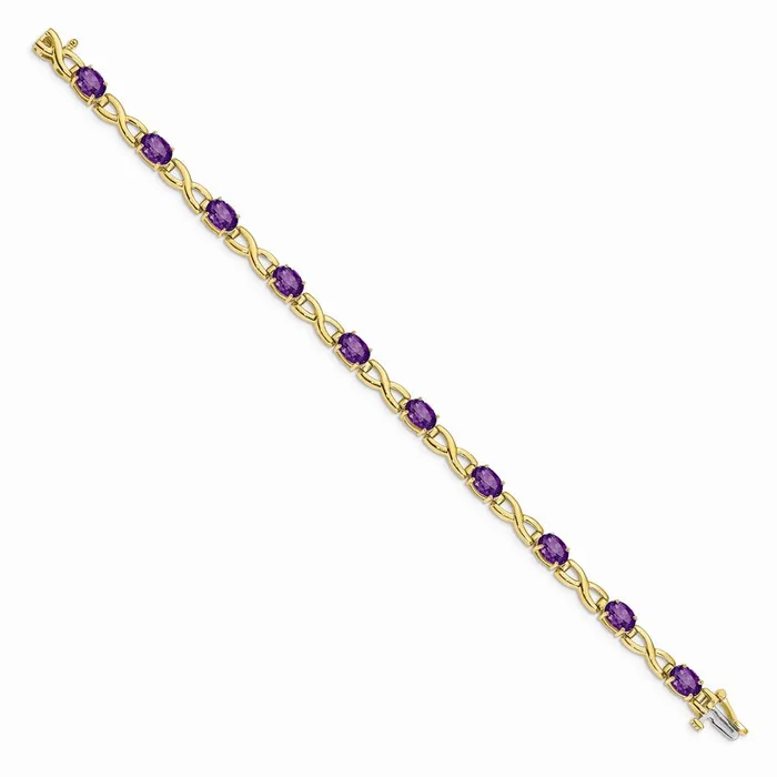 WB Choice Jewelry 14k 7x5mm Oval Amethyst BraceletWBCBM4498AMY Bracelets WB Choice Jewelry 14k 7x5mm Oval Amethyst BraceletWBCBM4498AMY Bracelets