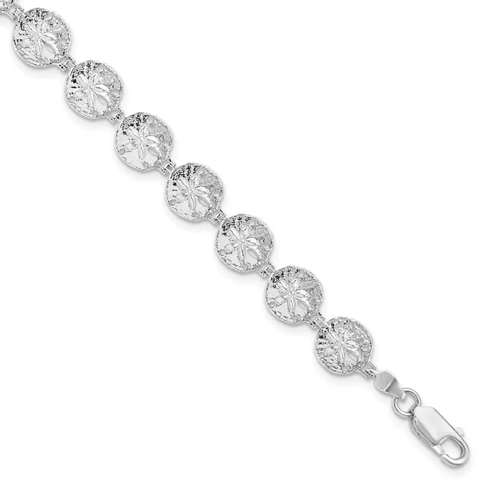 WB Choice Jewelry Bracelets Sterling Silver Polished Mini Sand Dollar BraceletWBCQH559175 WB Choice Jewelry Bracelets Sterling Silver Polished Mini Sand Dollar BraceletWBCQH559175