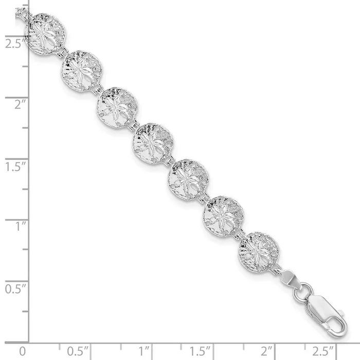 WB Choice Jewelry Bracelets Sterling Silver Polished Mini Sand Dollar BraceletWBCQH559175 WB Choice Jewelry Bracelets Sterling Silver Polished Mini Sand Dollar BraceletWBCQH559175
