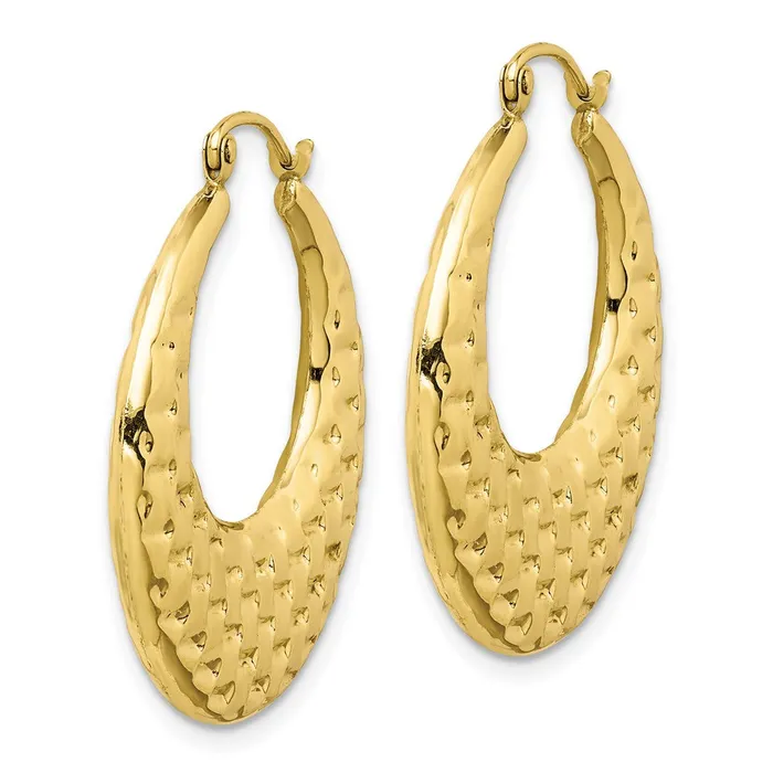 WB Choice Jewelry Earrings 10k Polished Textured Hoop EarringsWBC10TC409 WB Choice Jewelry Earrings 10k Polished Textured Hoop EarringsWBC10TC409