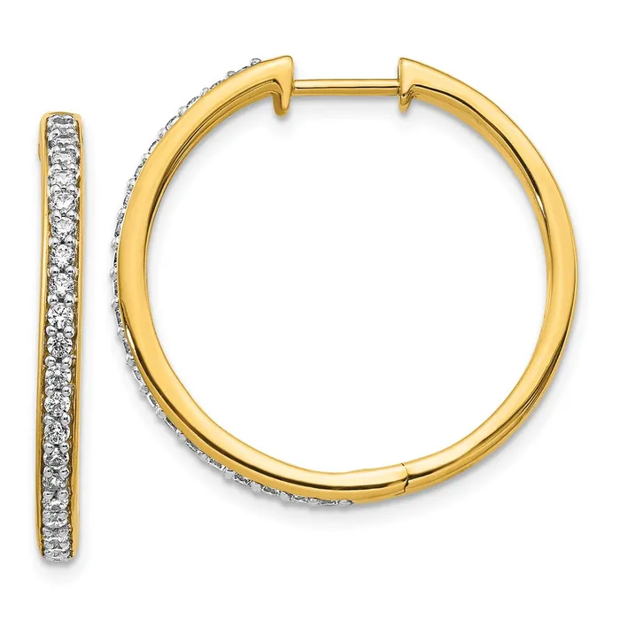 WB Choice Jewelry Earrings 14k Diamond Hinged Hoop EarringsWBCEM4266050YA WB Choice Jewelry Earrings 14k Diamond Hinged Hoop EarringsWBCEM4266050YA