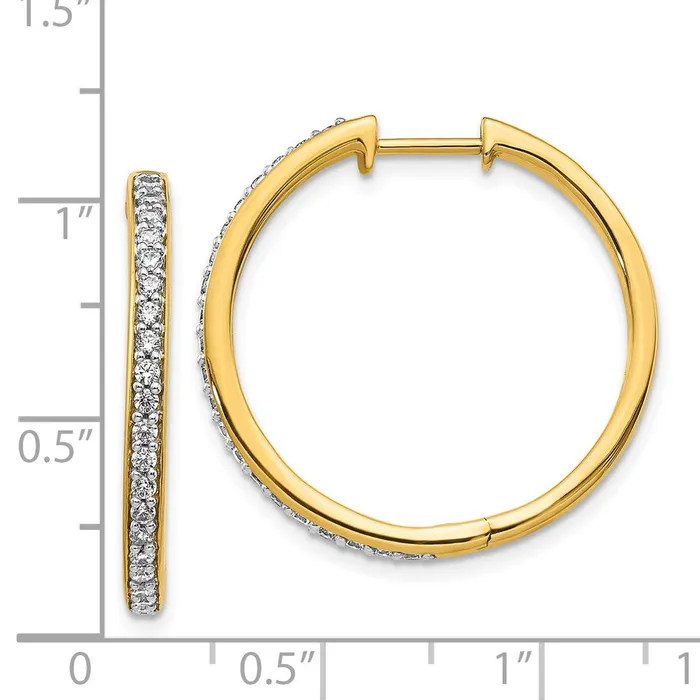 WB Choice Jewelry Earrings 14k Diamond Hinged Hoop EarringsWBCEM4266050YA WB Choice Jewelry Earrings 14k Diamond Hinged Hoop EarringsWBCEM4266050YA