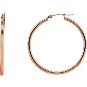 WB Choice Jewelry Earrings 14K Rose 34 mm Hoop Earrings202706008PSTWBC