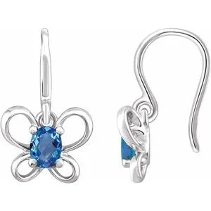 WB Choice Jewelry Earrings 14K White 4x3 mm Oval December Youth Butterfly Birthstone Earrings 653417632PSTWBC WB Choice Jewelry Earrings 14K White 4x3 mm Oval December Youth Butterfly Birthstone Earrings 653417632PSTWBC