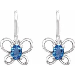 WB Choice Jewelry Earrings 14K White 4x3 mm Oval December Youth Butterfly Birthstone Earrings 653417632PSTWBC WB Choice Jewelry Earrings 14K White 4x3 mm Oval December Youth Butterfly Birthstone Earrings 653417632PSTWBC