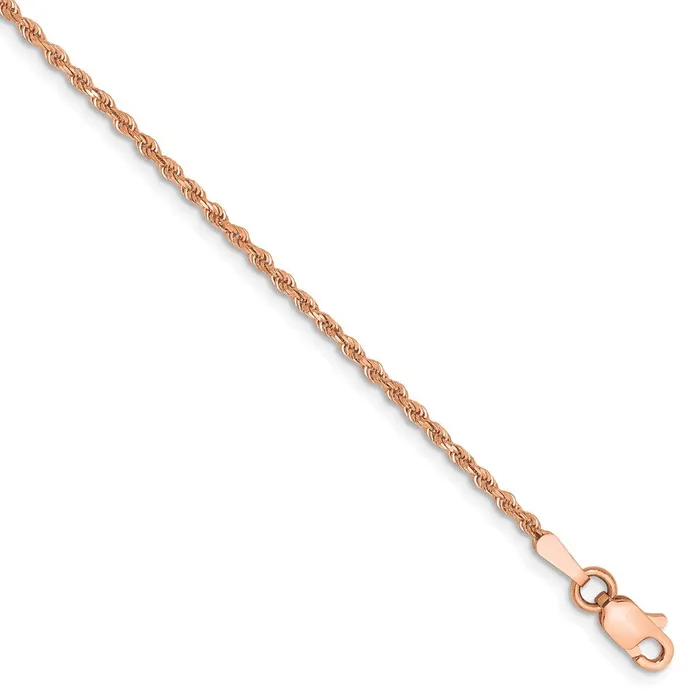 WB Choice Jewelry Necklaces 14k Rose Gold 150mm DC Rope Chain AnkletWBC012R9 WB Choice Jewelry Necklaces 14k Rose Gold 150mm DC Rope Chain AnkletWBC012R9
