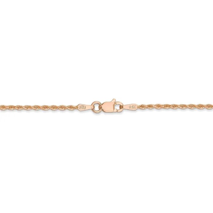 WB Choice Jewelry Necklaces 14k Rose Gold 150mm DC Rope Chain AnkletWBC012R9 WB Choice Jewelry Necklaces 14k Rose Gold 150mm DC Rope Chain AnkletWBC012R9