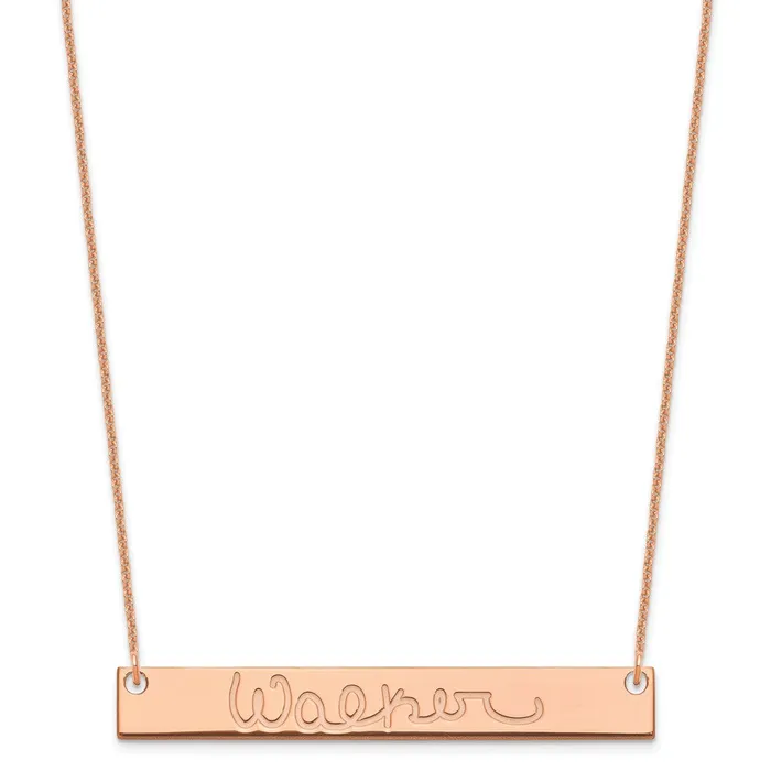 WB Choice Jewelry Necklaces 14K Rose Gold Large Polished Signature Bar NecklaceWBCXNA1275R WB Choice Jewelry Necklaces 14K Rose Gold Large Polished Signature Bar NecklaceWBCXNA1275R