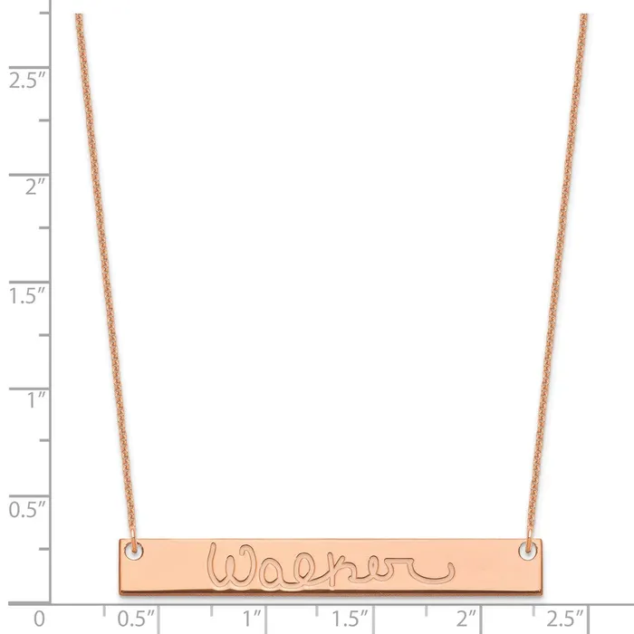 WB Choice Jewelry Necklaces 14K Rose Gold Large Polished Signature Bar NecklaceWBCXNA1275R WB Choice Jewelry Necklaces 14K Rose Gold Large Polished Signature Bar NecklaceWBCXNA1275R