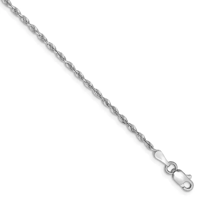WB Choice Jewelry Necklaces 14k White Gold 185mm DC Quadruple Rope Chain AnkletWBCWQT0149 WB Choice Jewelry Necklaces 14k White Gold 185mm DC Quadruple Rope Chain AnkletWBCWQT0149