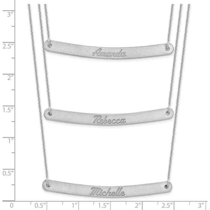 WB Choice Jewelry Necklaces 14K White Gold Brushed 3 Chain 3 Bar NecklaceWBCXNA653W WB Choice Jewelry Necklaces 14K White Gold Brushed 3 Chain 3 Bar NecklaceWBCXNA653W