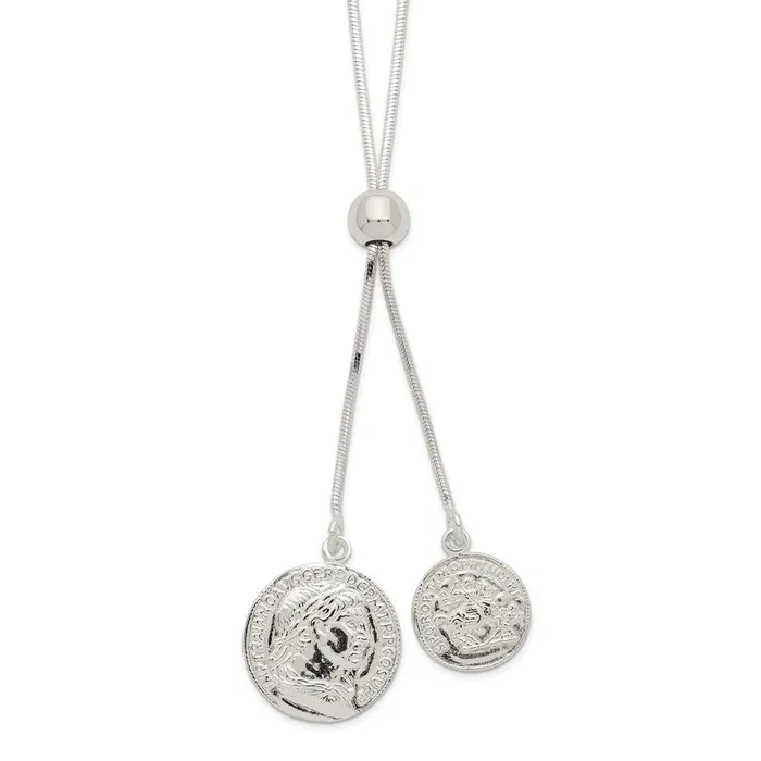 WB Choice Jewelry Necklaces Sterling Silver Polished Medallion Adjustable NecklaceWBCQG6190 WB Choice Jewelry Necklaces Sterling Silver Polished Medallion Adjustable NecklaceWBCQG6190