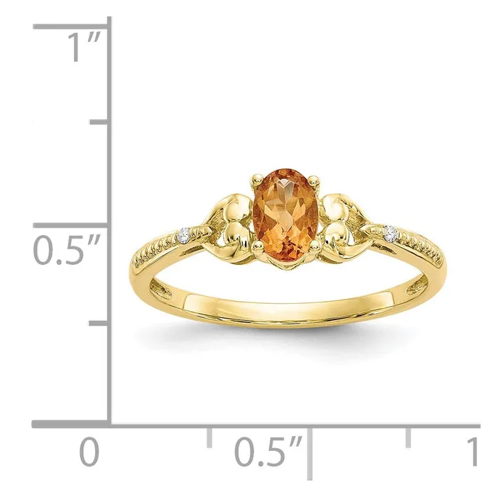 WB Choice Jewelry Rings 10K Citrine and Diamond RingWBC10XB284 WB Choice Jewelry Rings 10K Citrine and Diamond RingWBC10XB284