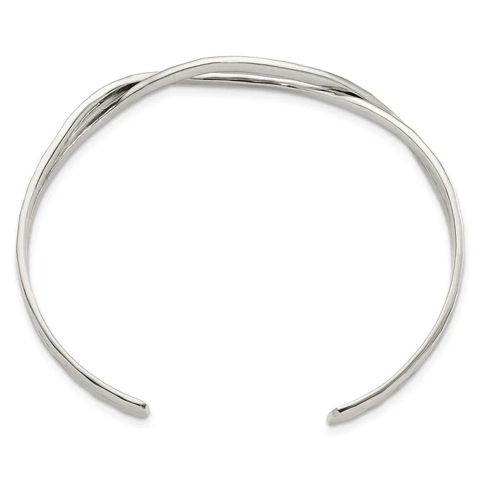 WB Choice Jewelry Sterling Silver Polished Hammered Criss Cross Cuff BangleWBCQB1369 Rings WB Choice Jewelry Sterling Silver Polished Hammered Criss Cross Cuff BangleWBCQB1369 Rings
