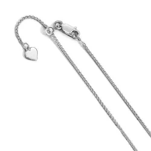 22 Sterling Silver 13mm Adjustable Wheat Chain Quality Gold Rings
