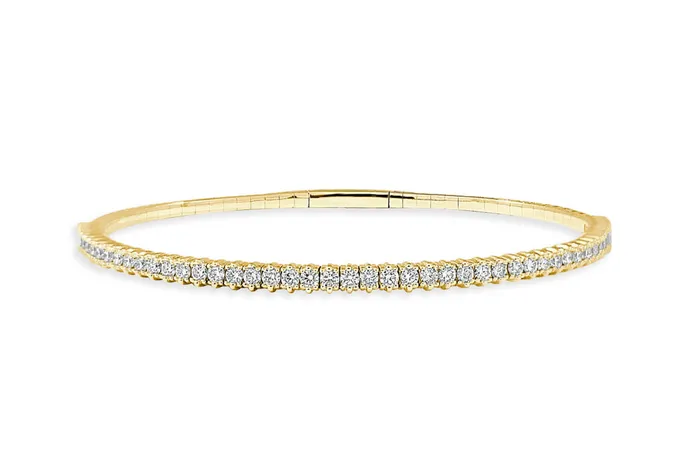 Albert Hern Bracelets Bracelet 14kt Yellow Gold Diamonds Bangle Tennis