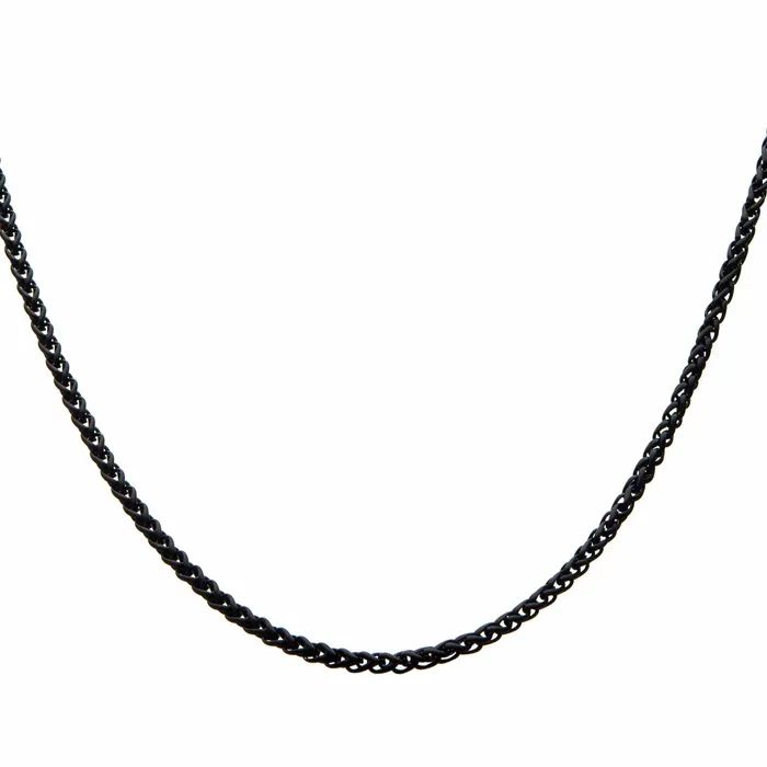 Black Stainless Steel 27mm Round Wheat Chain INOX JEWELRY Bracelets