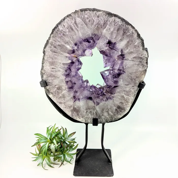 Bliss Crystals Rings Amethyst 144 Geode Ring on Stand LV7779
