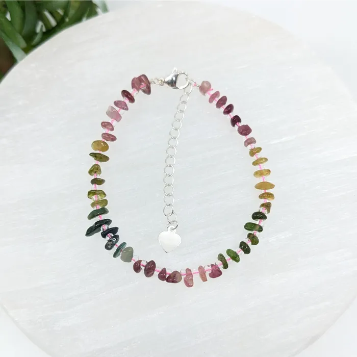 Bracelets Watermelon Tourmaline 3mm Adjustable Bracelet LV6280 Bliss Crystals Bracelets Watermelon Tourmaline 3mm Adjustable Bracelet LV6280 Bliss Crystals