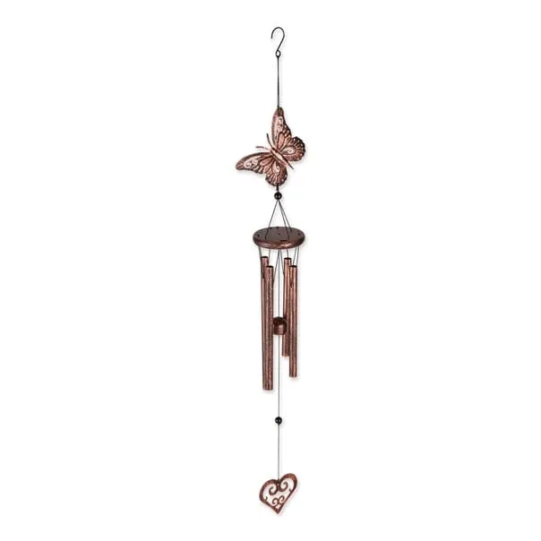 Butterfly and Heart Wind Chimes Faire Zingz Home Necklaces