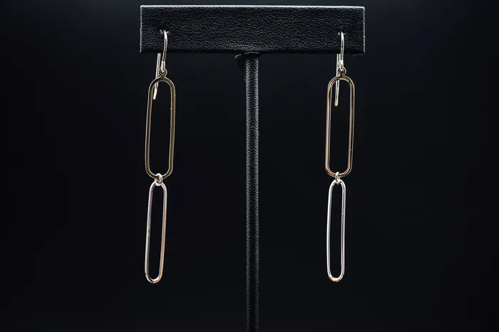 Carla Corp Earrings Sterling Silver Paper Clip Drop Earrings