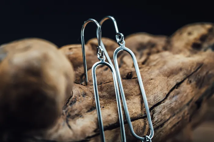Carla Corp Earrings Sterling Silver Paper Clip Drop Earrings