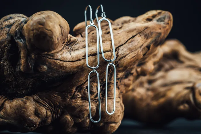 Carla Corp Earrings Sterling Silver Paper Clip Drop Earrings