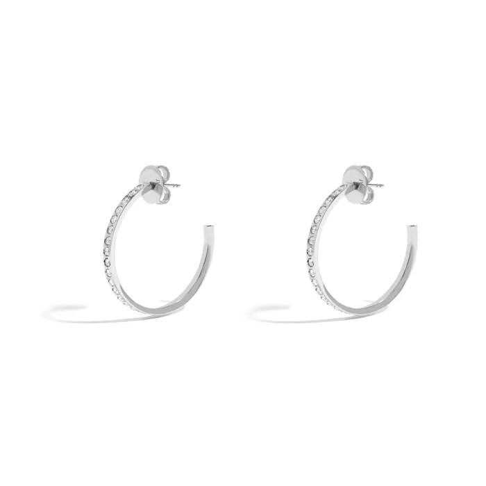 Earrings Jack Vartanian NEW VINTAGE POWER MEDIUM HOOP EARRING IN 18K WHITE GOLD WITH DIAMOND Earrings Jack Vartanian NEW VINTAGE POWER MEDIUM HOOP EARRING IN 18K WHITE GOLD WITH DIAMOND
