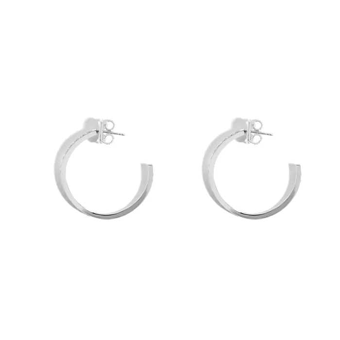 Earrings Jack Vartanian NEW VINTAGE POWER MEDIUM HOOP EARRING IN 18K WHITE GOLD WITH DIAMOND Earrings Jack Vartanian NEW VINTAGE POWER MEDIUM HOOP EARRING IN 18K WHITE GOLD WITH DIAMOND